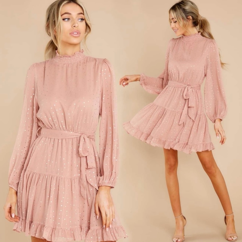 Red Dress Boutique Blush Long Sleeve Dress